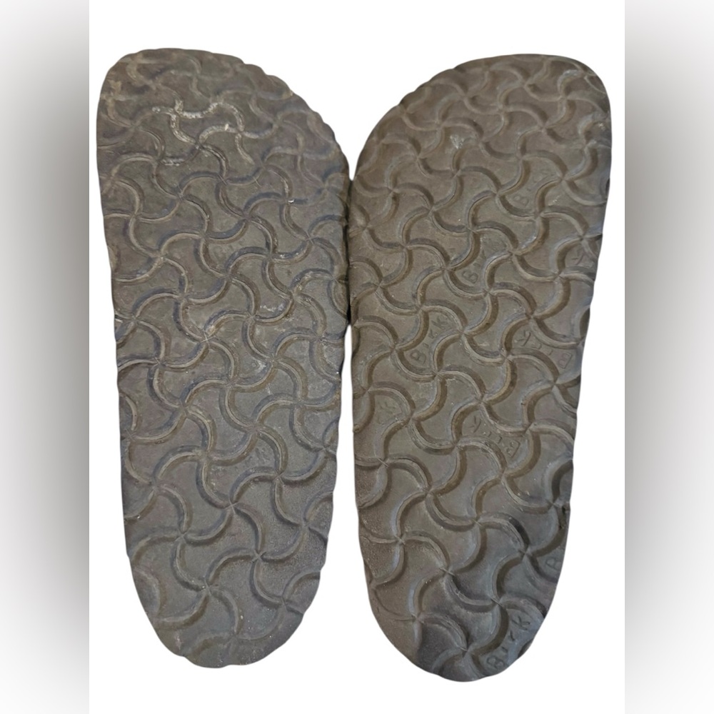 Birkenstock Boston Black Nubuck Pebbled Leather Camo Footbed Reg Width Size 38 - Picture 10 of 11
